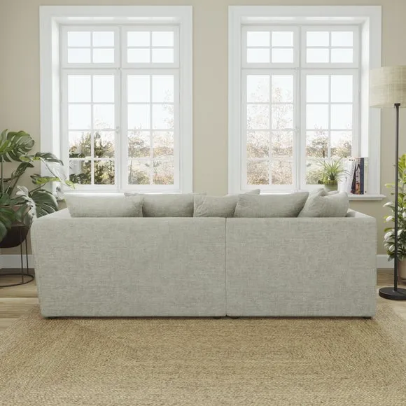 Blake Curved Arm Chunky Chenille Corner Chaise Sofa 3