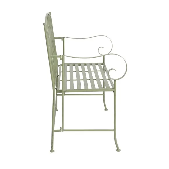 Rustic Leaf Metal Bench 6