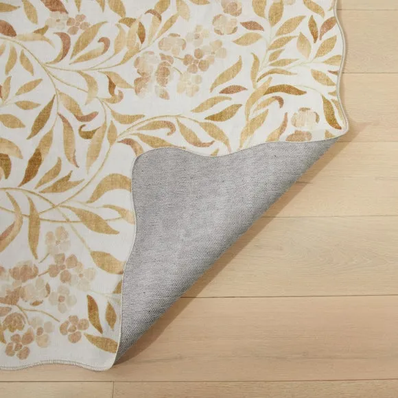 Concept Looms Liberty Floral Scalloped Washable Rug 3