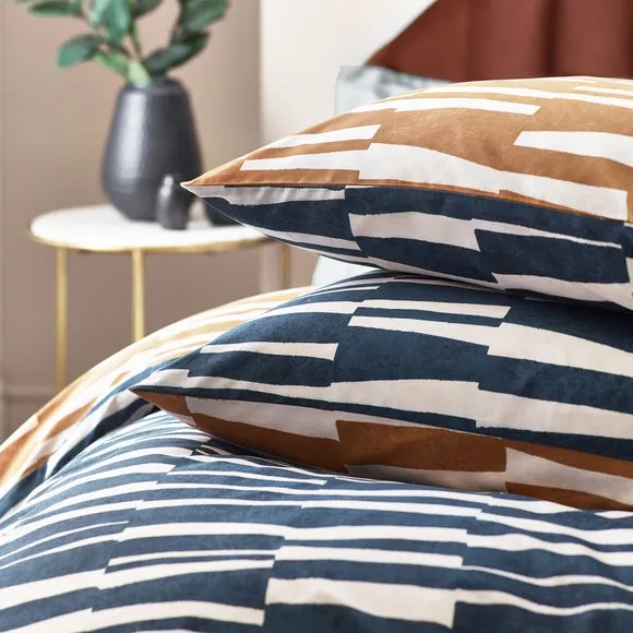 HÖEM Piper Cotton Rich Dusk Duvet Cover & Pillowcase Set 4