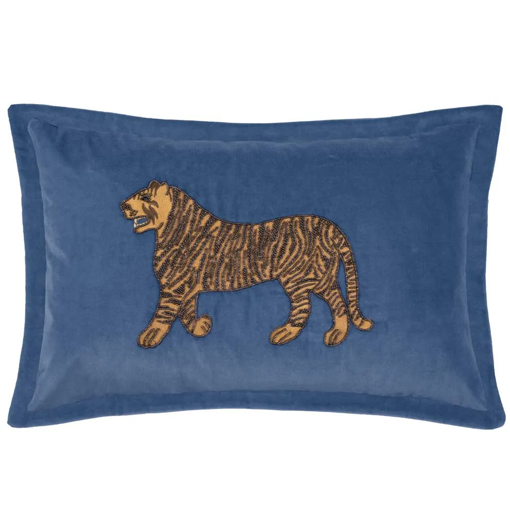 Voyage Maison Durga Animal Oxford Cushion in Mid Blue