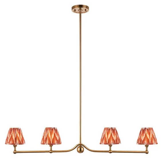 Vogue Javier 4 Light Adjustable Diner Light with Orange Zigzag Lamp Shades 6