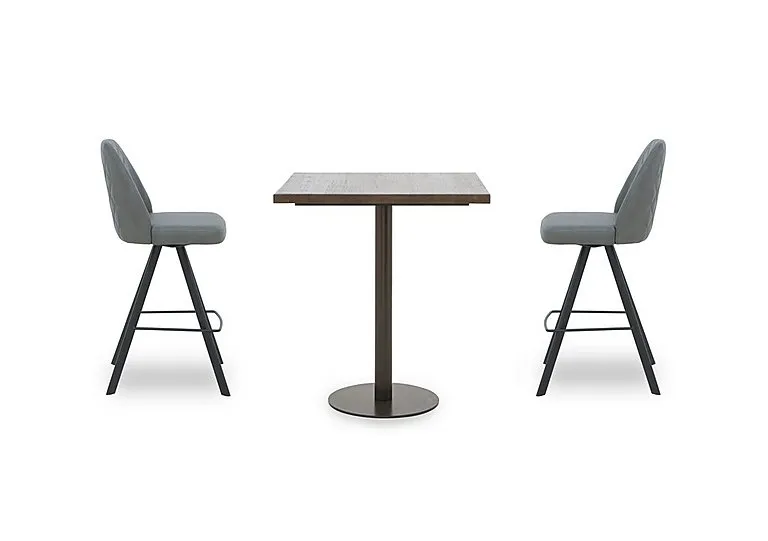 Jupiter Small Table with 2 Swivel Bar Stools - Grey