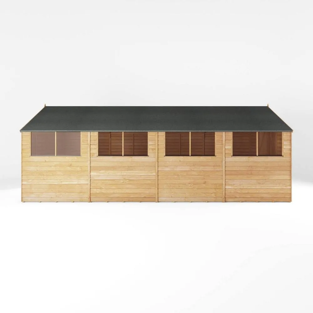 Mercia 20 x 10 Feet Overlap Apex Workshop - L591.1 x W309.7 x H225.4 cm in Brown 4
