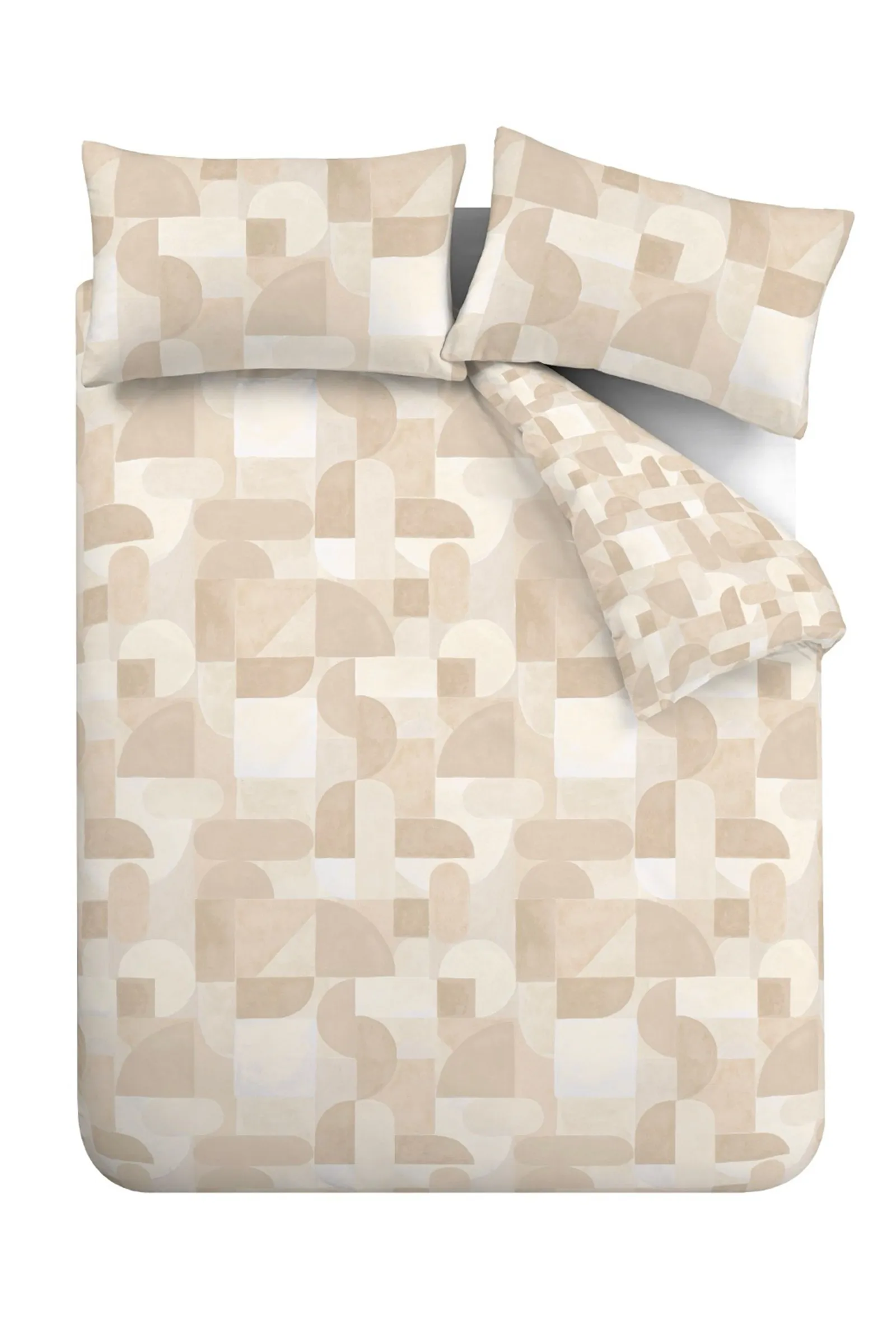 Catherine Lansfield 'Sloane Geo' Reversible Duvet Cover Set in Natural 5
