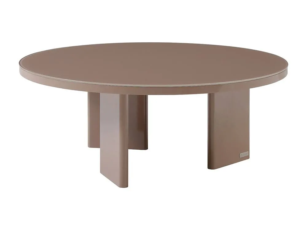 Vente-unique Coffee Table In MDF & Toughened Glass - Lacquered Taupe - DORLENA 5