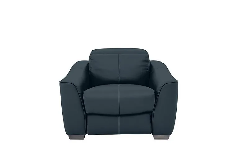 Xavier Leather Armchair - BV Ocean Blue