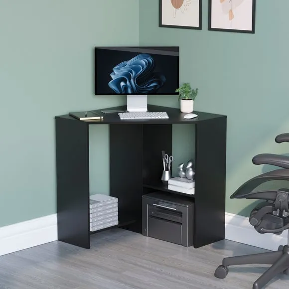 Hetton 2 Shelf Corner Desk 1