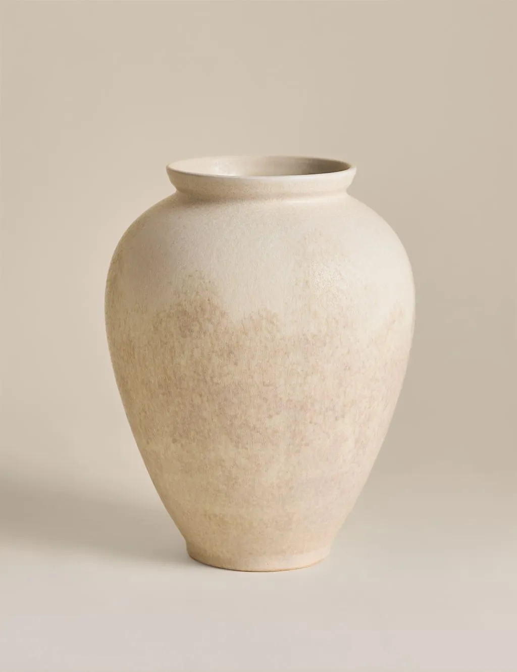 M&S Large Rounded Ceramic Vase Brown