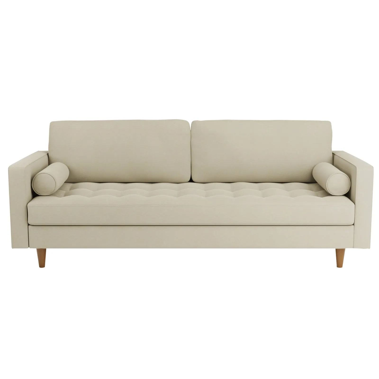 Zoe Flat Weave 4 Seater Sofa Beige