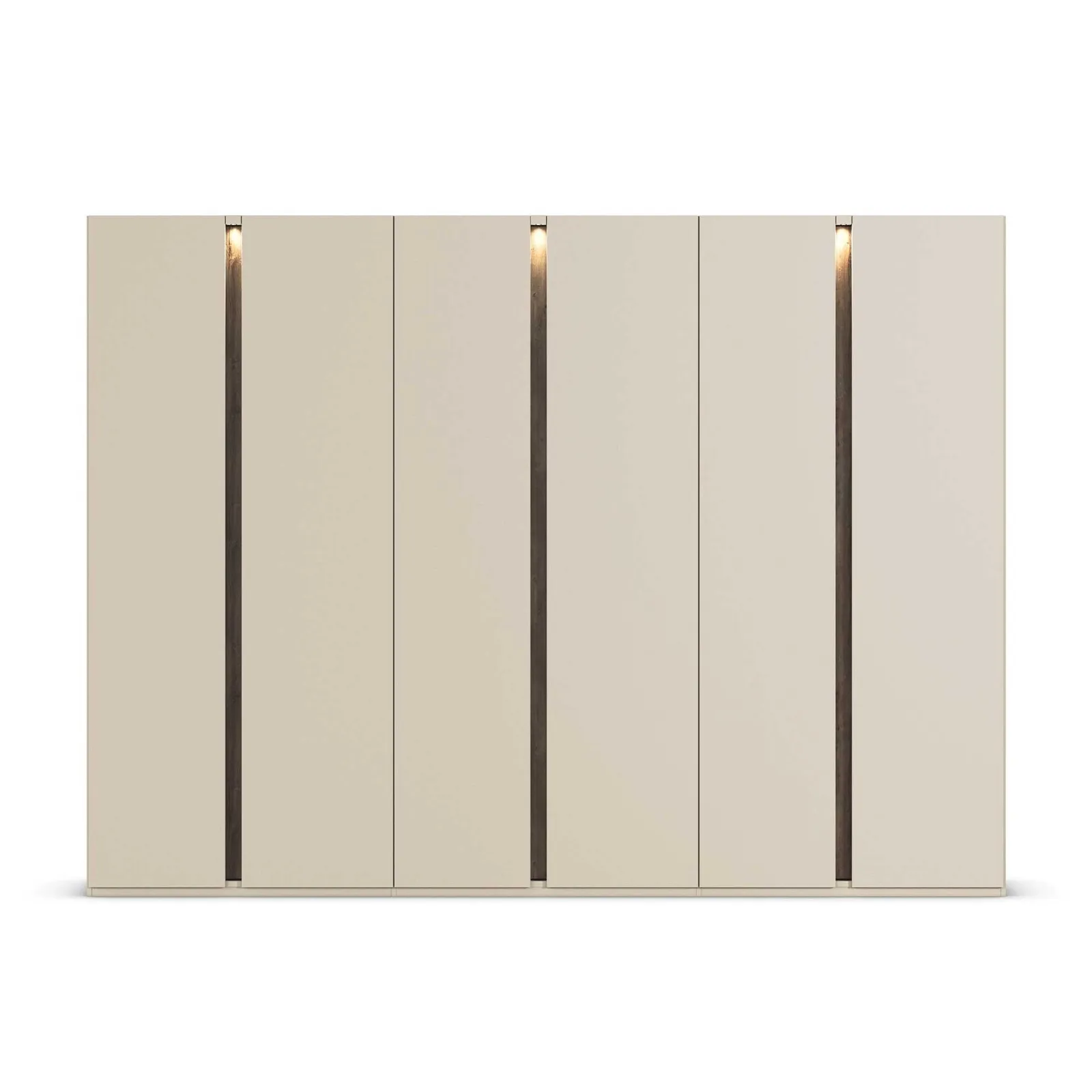Arvada 6 Door Hinged Wardrobe With Lighting, Neutral Wood | Barker & Stonehouse 3