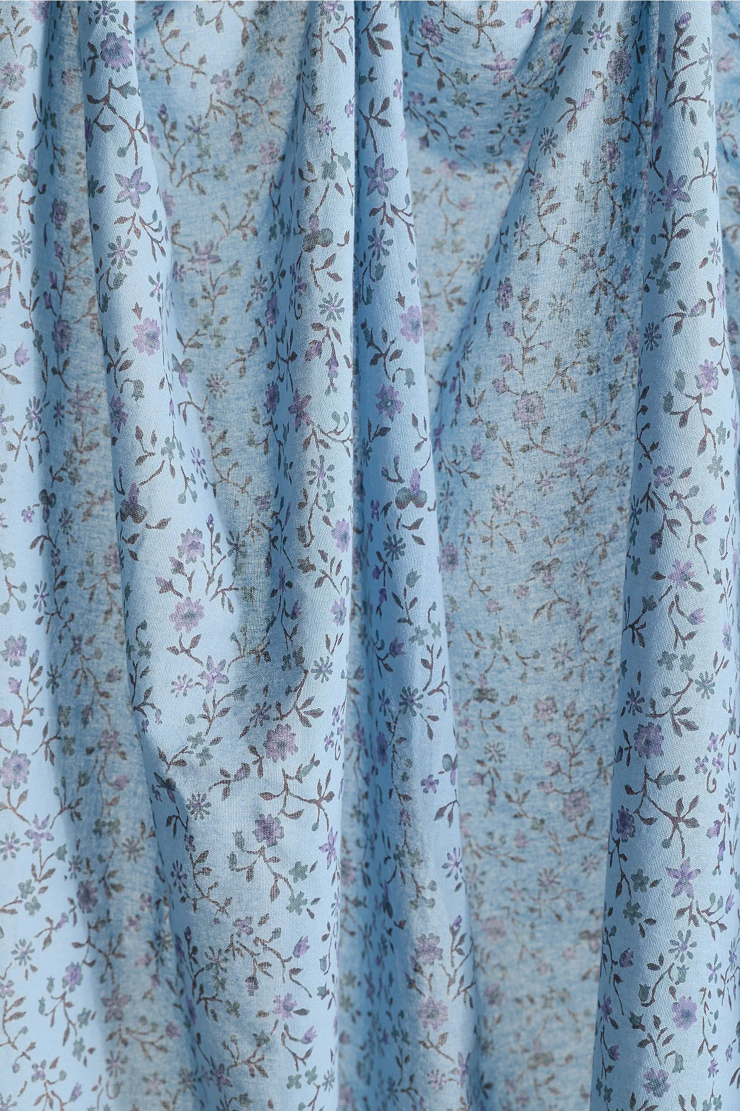 Clarissa Vine Cafe Curtains - Blue 3