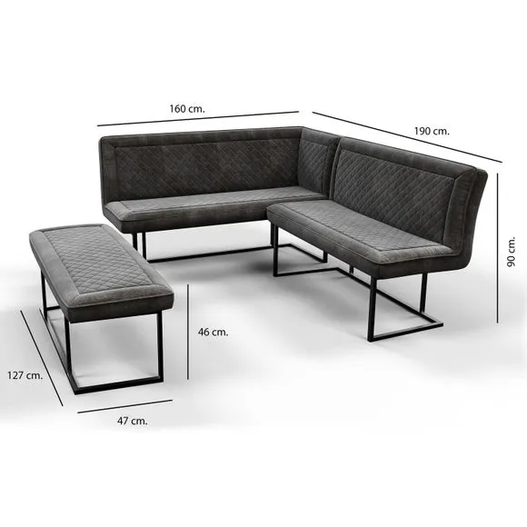 Indus Valley Athena 6 Seater Dining Table Corner Bench Set 5