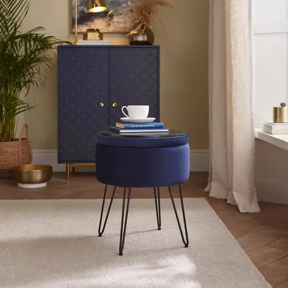 Avery Velvet Storage Footstool 2