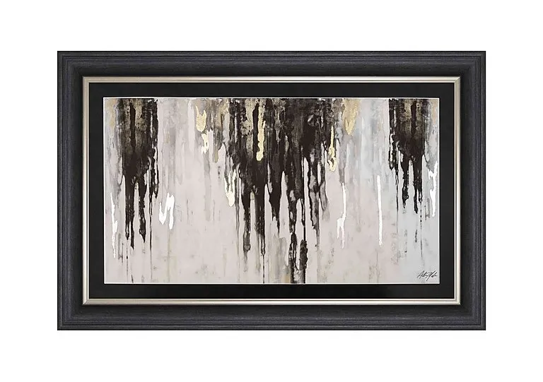 Black Gold Abstract Landscape - Black & Gold