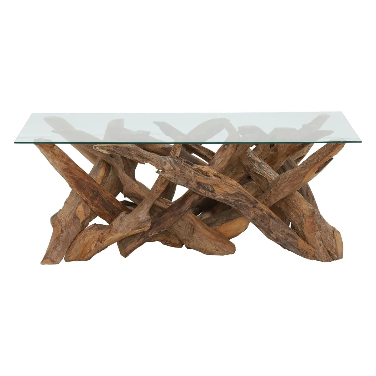 Whinfell Rectangular Coffee Table, Brown Glass | Barker & Stonehouse 3