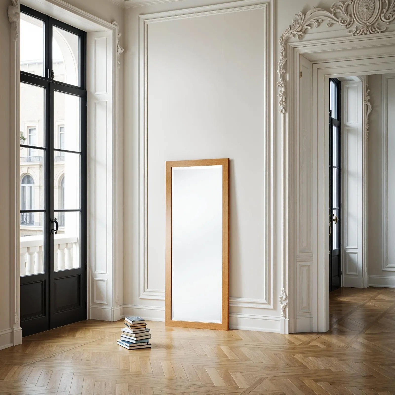 Yearn Mirrors Oak Effect Full Length Slim Framed Bevelled Mirror in Light Oak 3