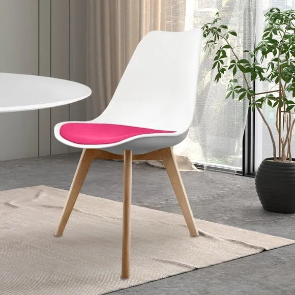 Fusion Living Soho White Plastic Dining Chair with Squared Legs 1