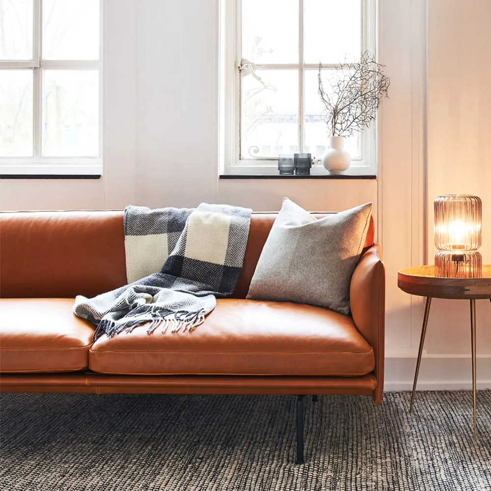 Muuto Outline Corner Chaise Sofa Left Hand Facing Refine Leather Black 3