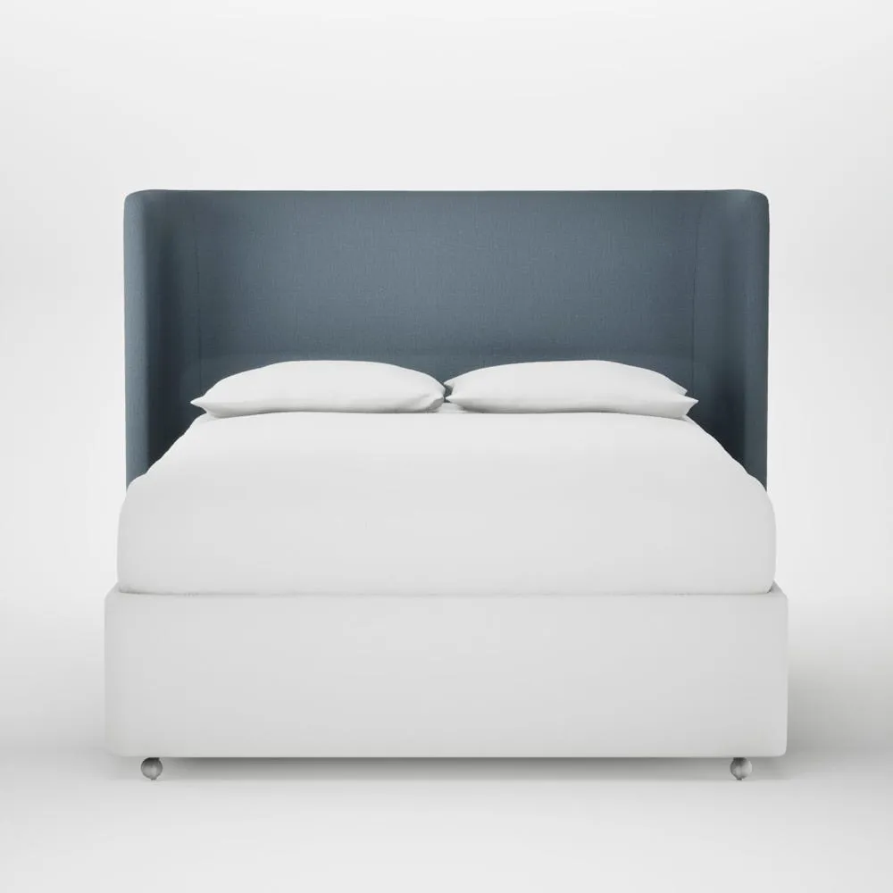 Heal's Monroe Headboard Lift Storage King Smart Cotton Linen Celestial 1