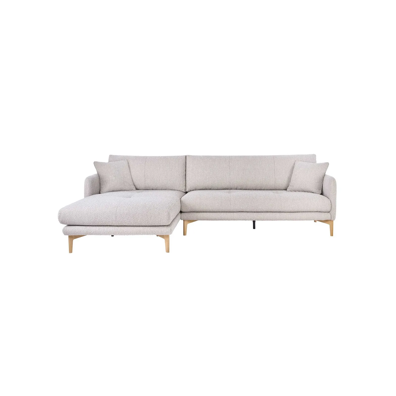 Ercol Aosta Medium Chaise Left Corner Sofa, Neutral Fabric | Barker & Stonehouse 2