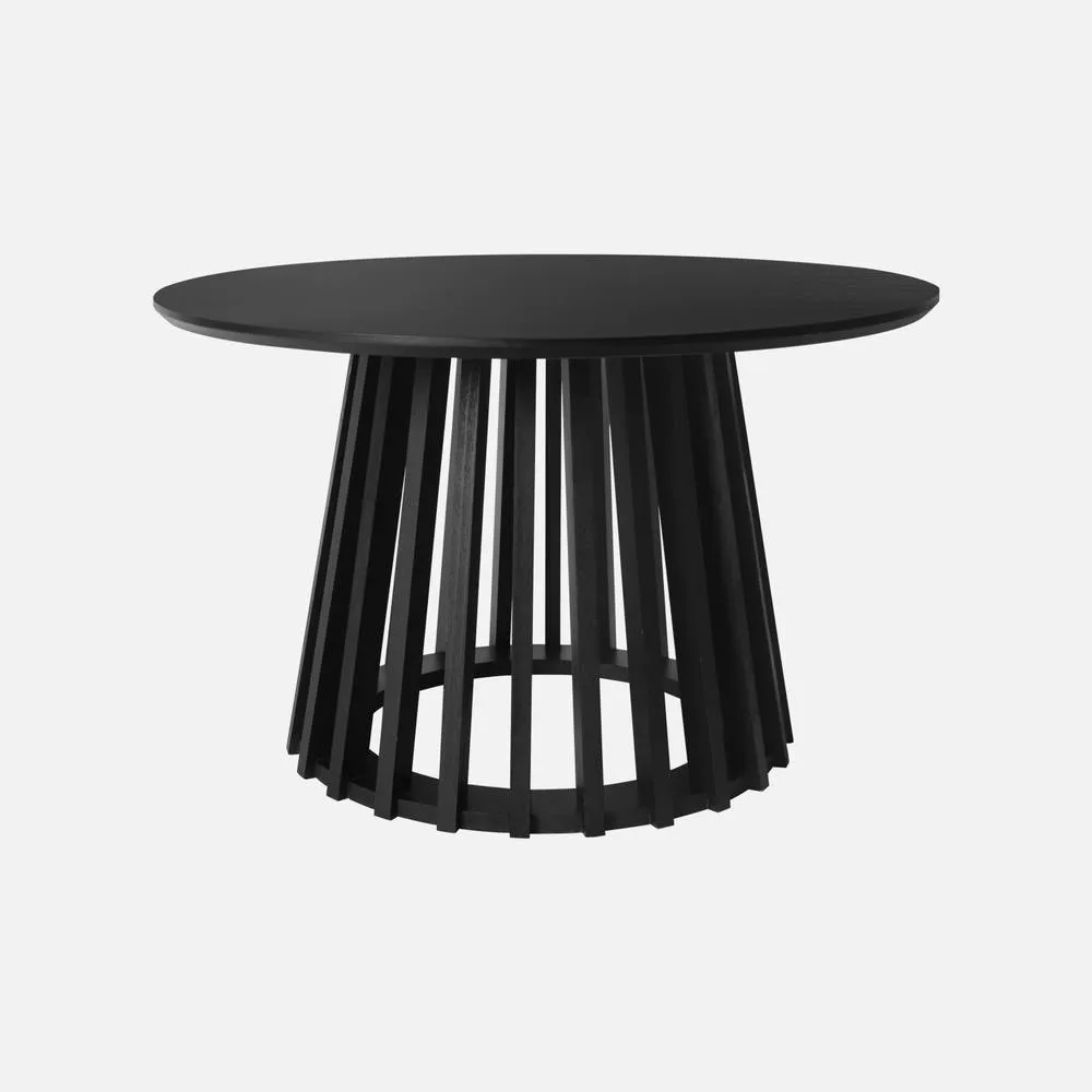 sweeek Pair Of Round Wooden-effect Coffee Tables 40cm & 60cm in Black 2