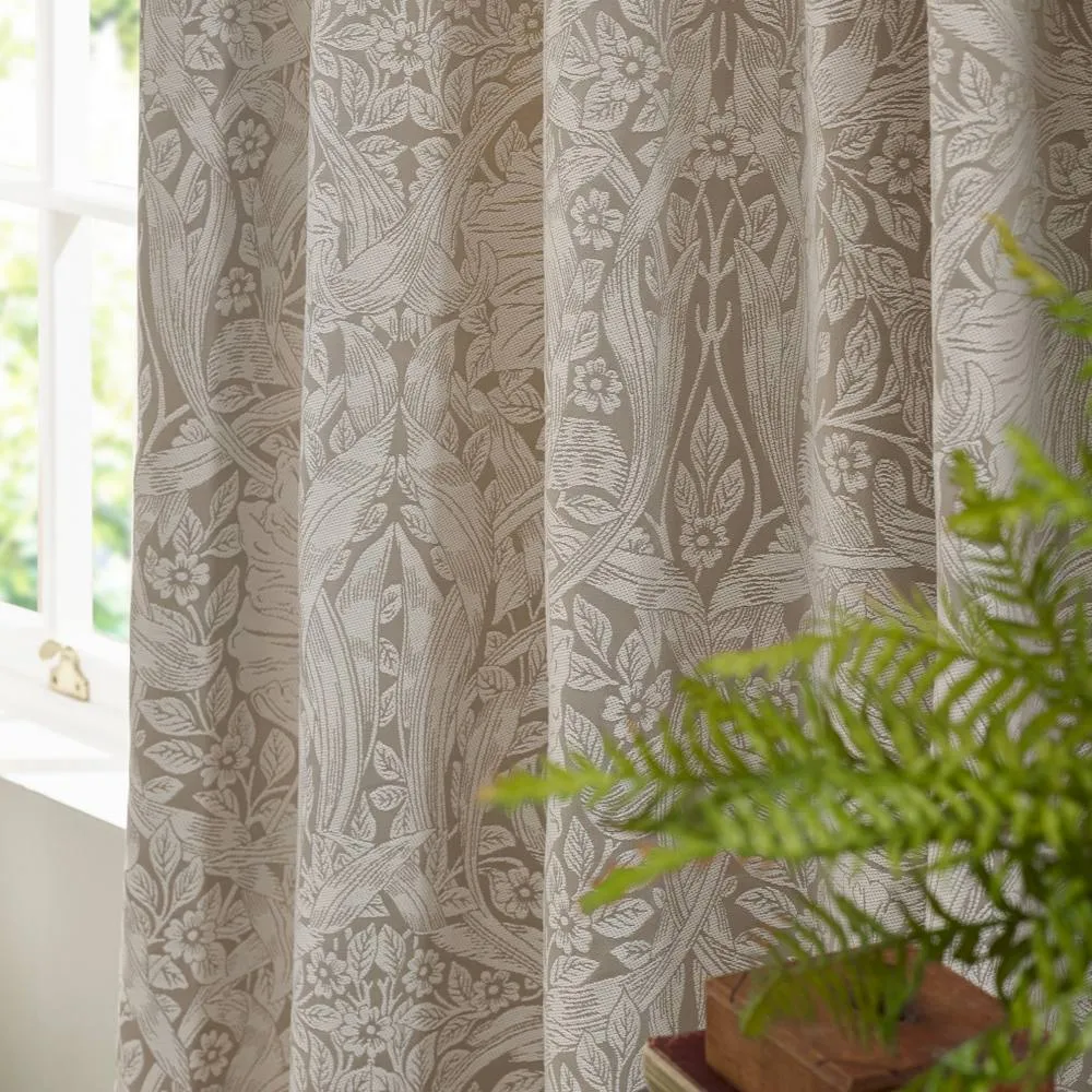 Morris & Co Pimpernel Jacquard Fully Lined Pencil Pleat Curtains in Cream 2