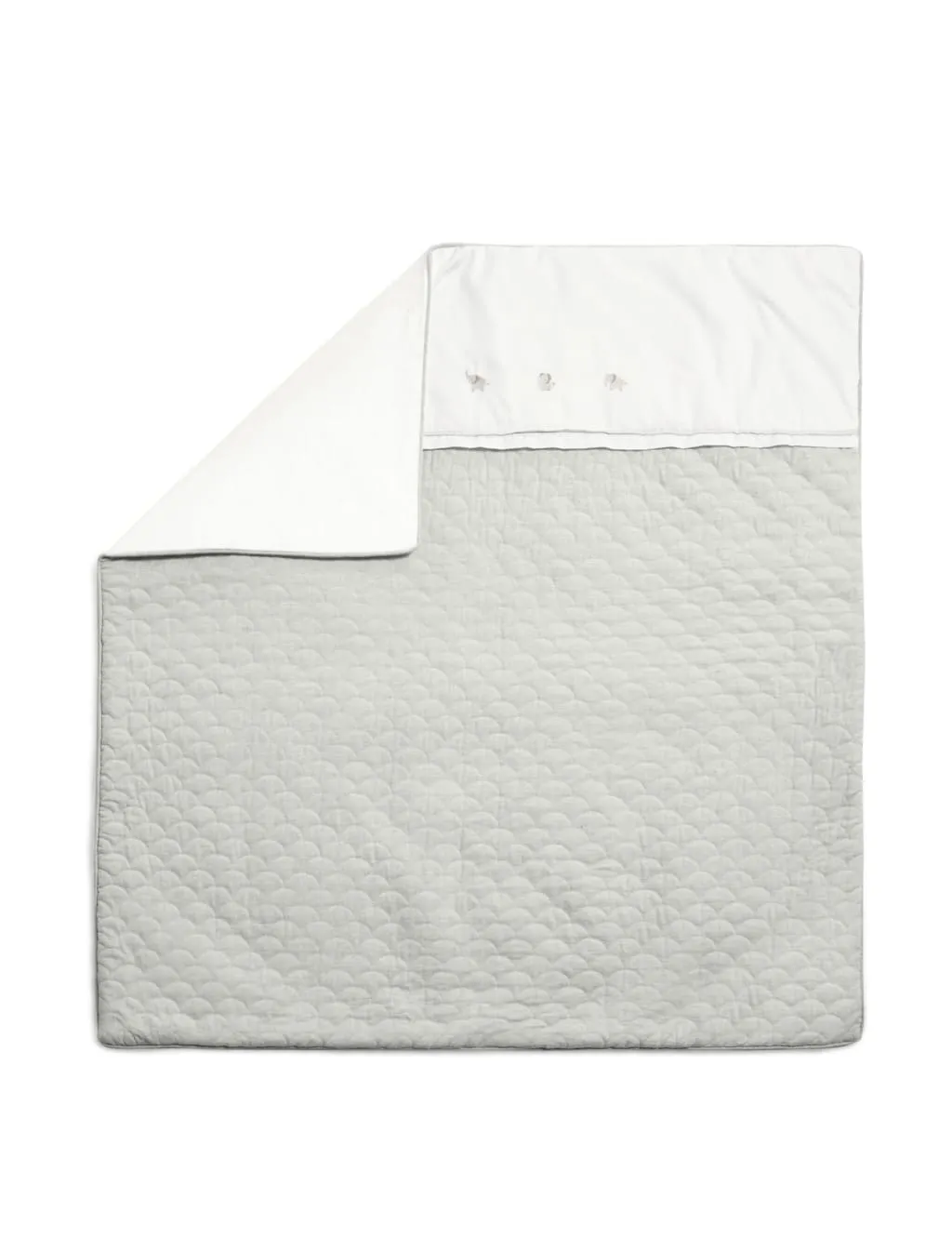 Mamas & Papas Welcome to the World Elephant 2.5 Tog Cotbed Quilt Grey