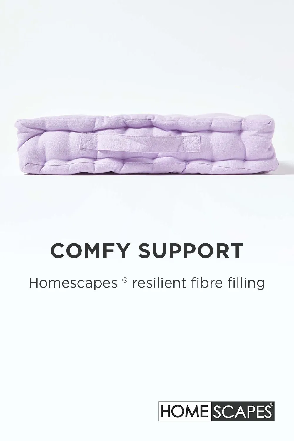 Homescapes Plain Cotton Floor Cushion in Mauve 4