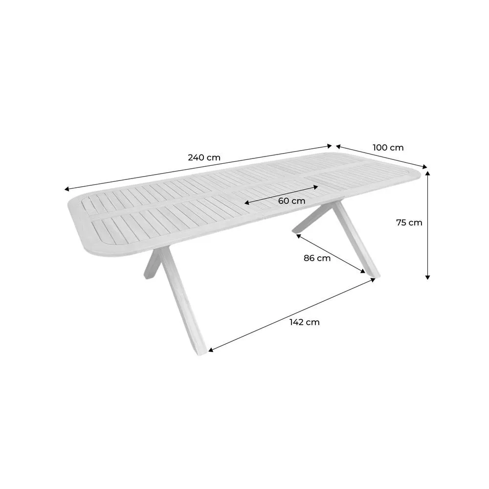 sweeek Extendable garden table 180/240cm acacia wood seats 6-8 in Beige 5