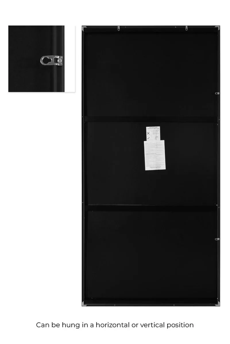 MirrorOutlet Black Aluminium Edged Wall Mirror 79" X 39" (200CM X 100CM) 5