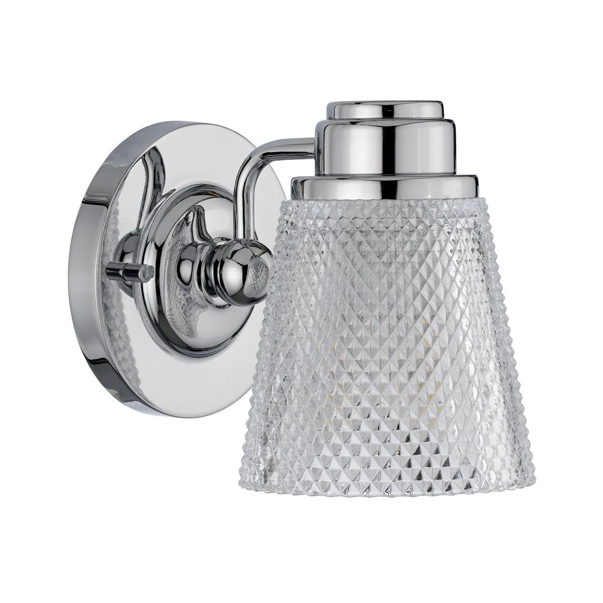 Netlighting Hudson 1 Light Wall Light Polished Chrome IP44 in Grey 2