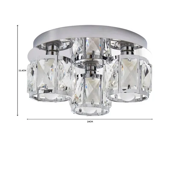 Kylie Bathroom 3 Light Flush Ceiling Light 6