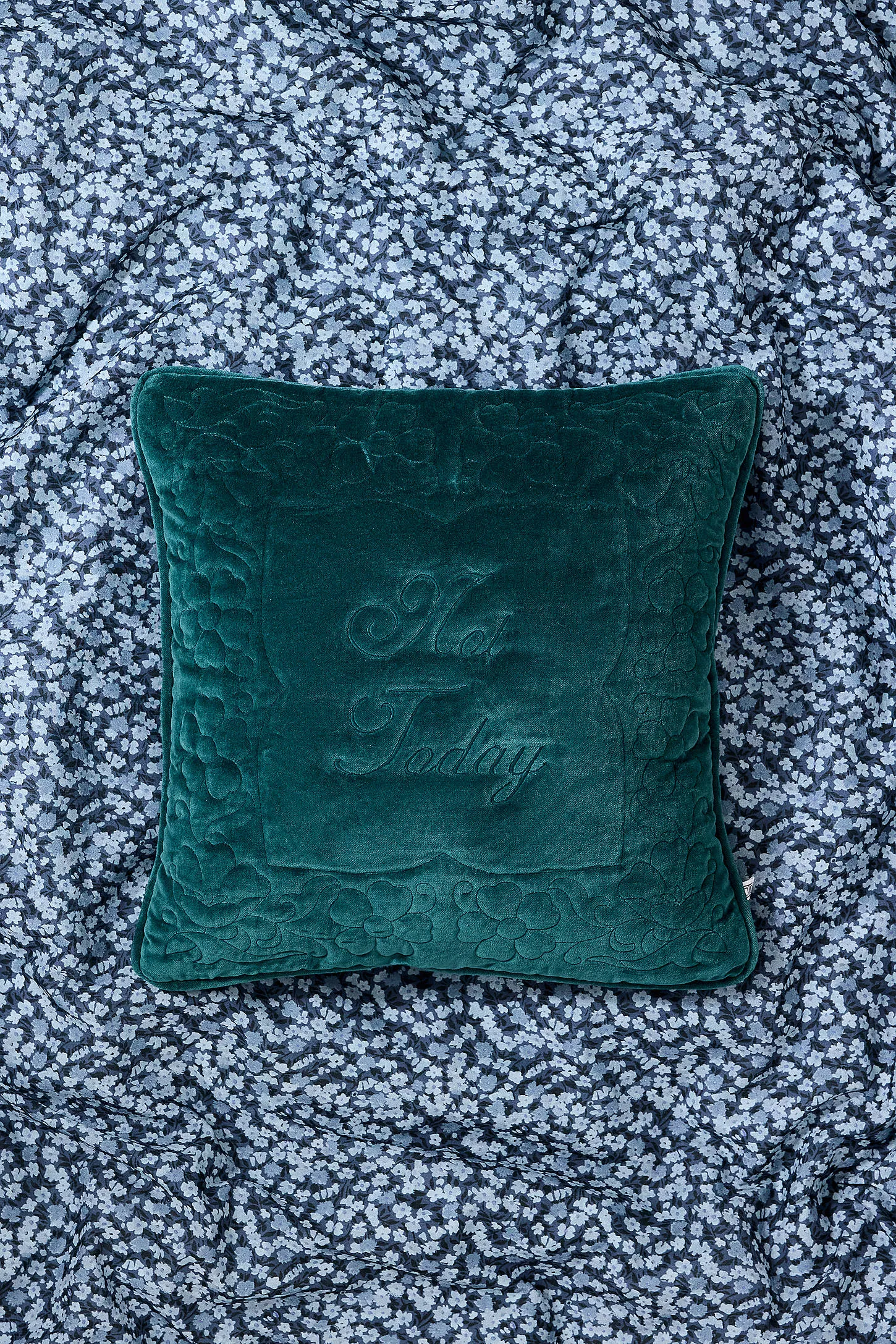Not Today Quilted Cushion - Ocean Blue