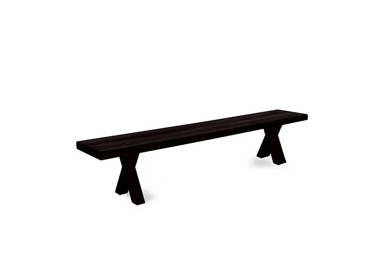 Njord Dining Bench with Wooden X Shaped Legs - 140-cm - Black