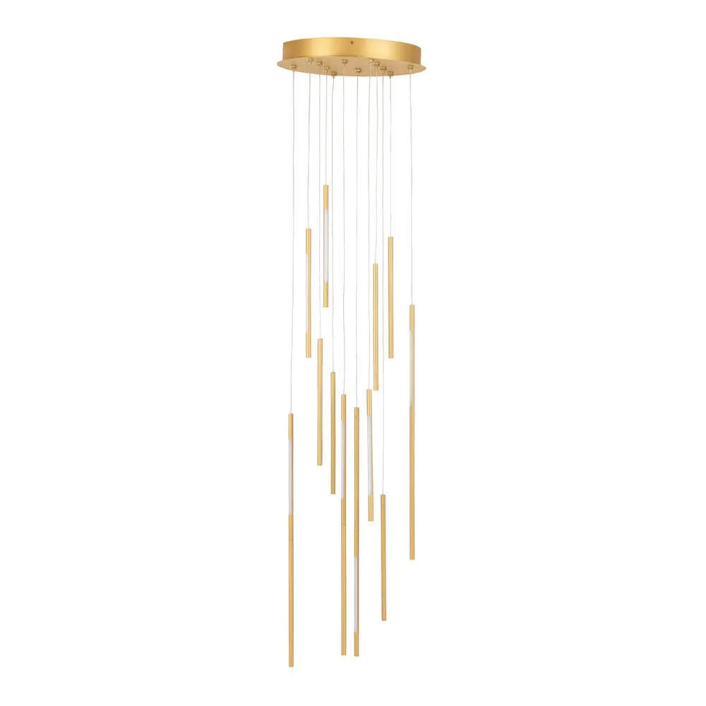 Heal's Saber LED Chandelier 12 Light Cluster Pendant Gold 3