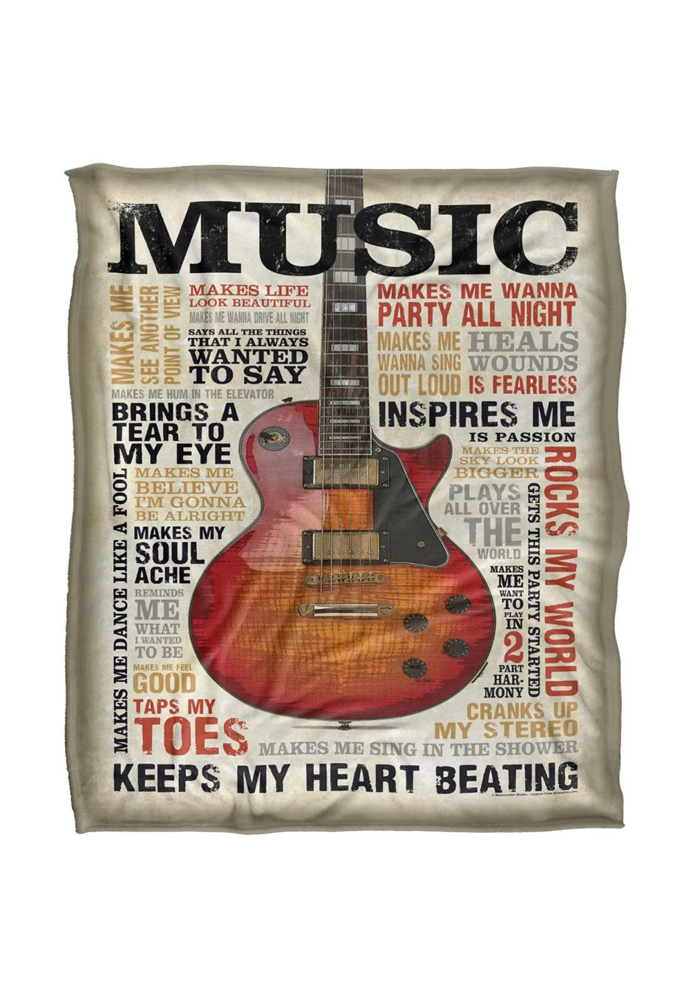 Retrorocket Studio Music Silky Touch Super Soft Throw Blanket 152 X 127 cm in White