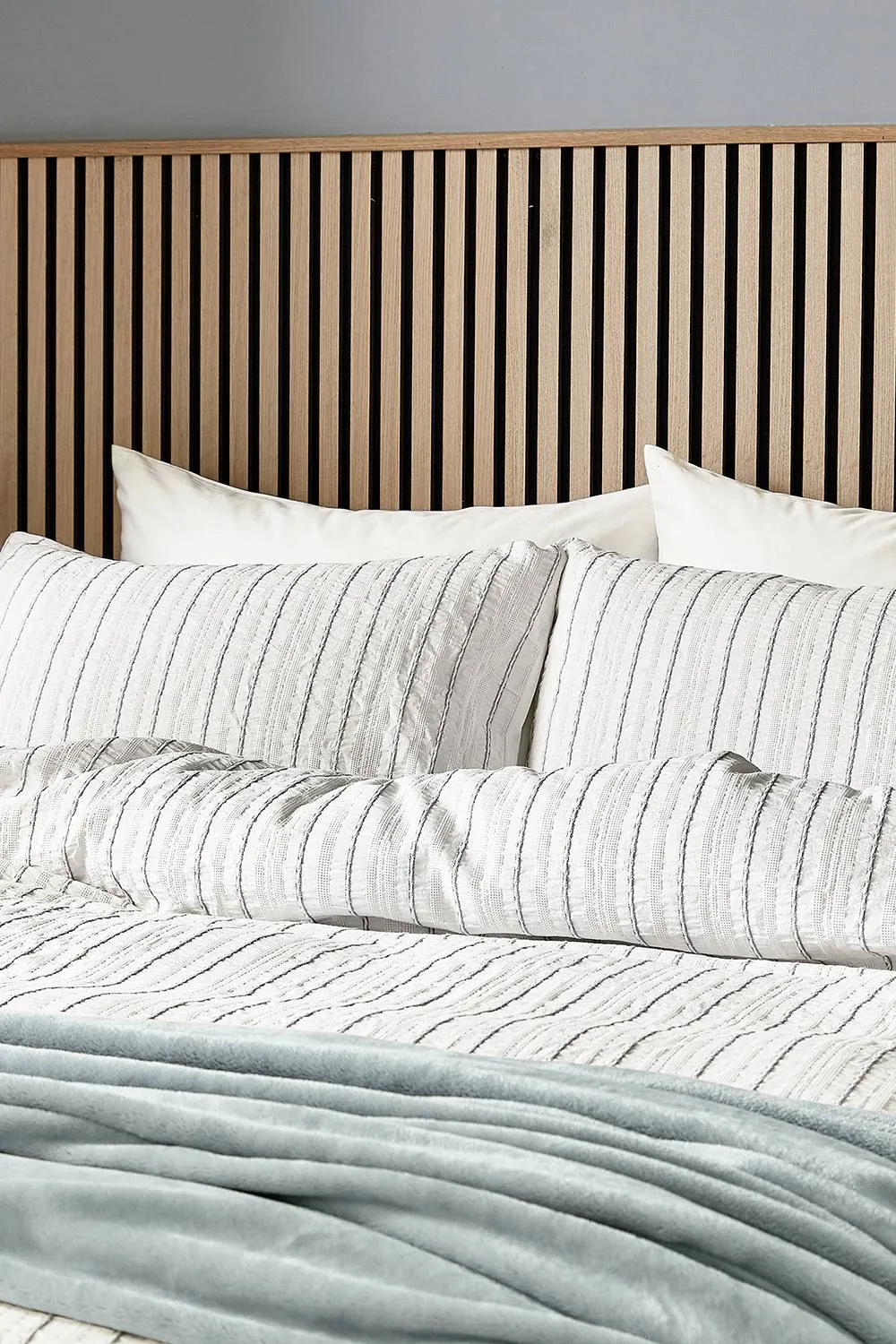 Helena Springfield 'Waffle Stripe' Duvet Cover Set in Grey 2