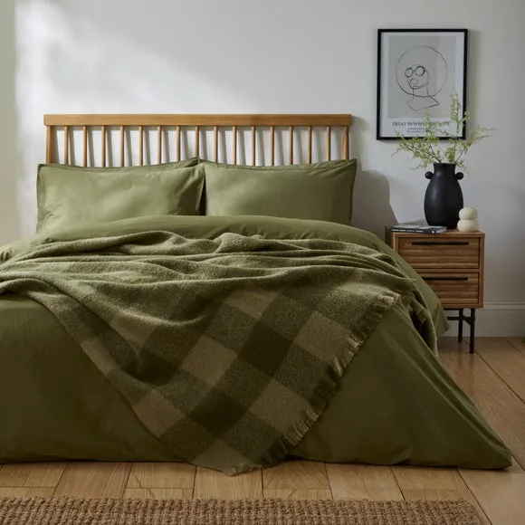 Cabin Check Faux Mohair Throw Blanket 235cm x 235cm 5