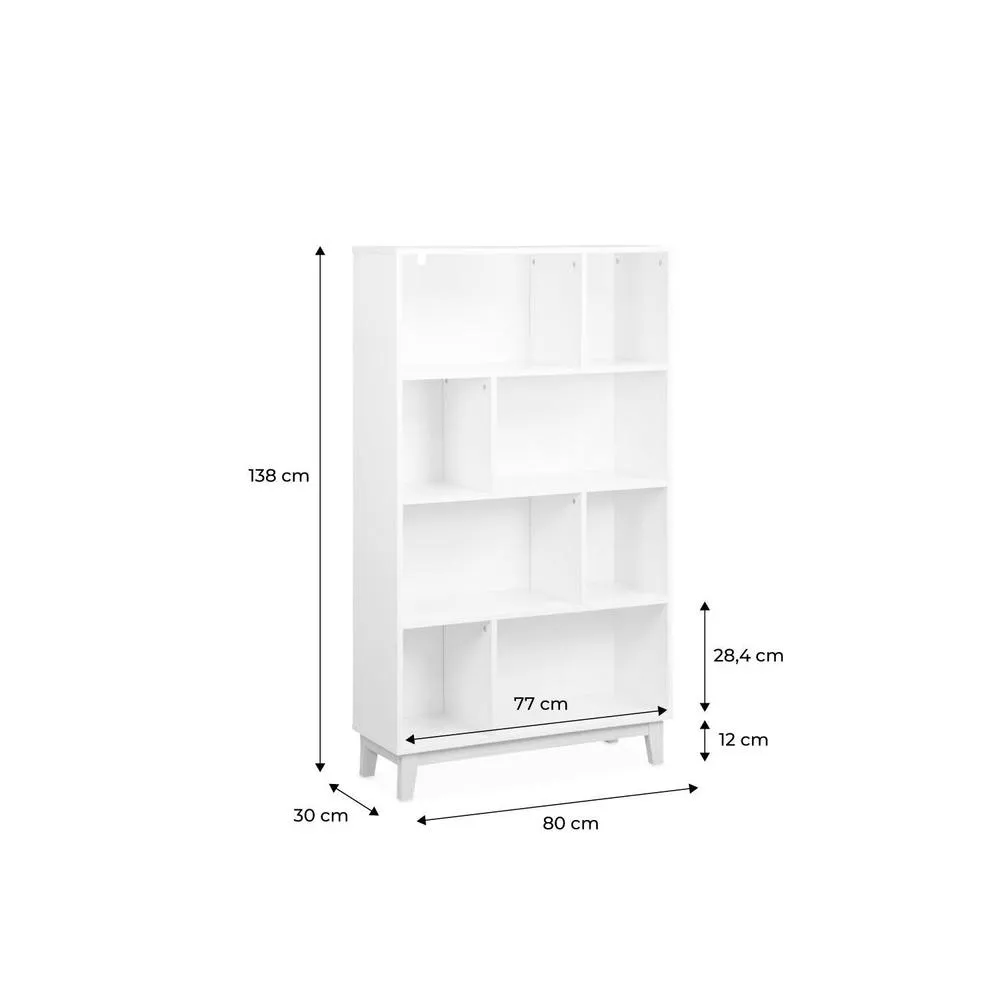 sweeek 4-shelf Scandi-style Bookcase in White 5