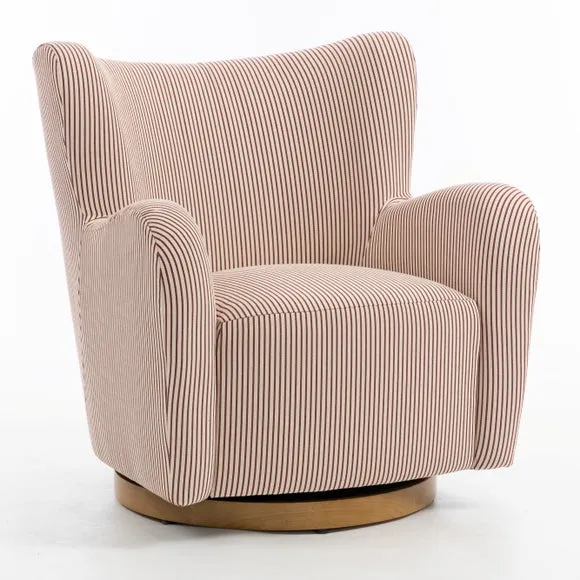 Theo Tiny Stripe Swivel Armchair 6