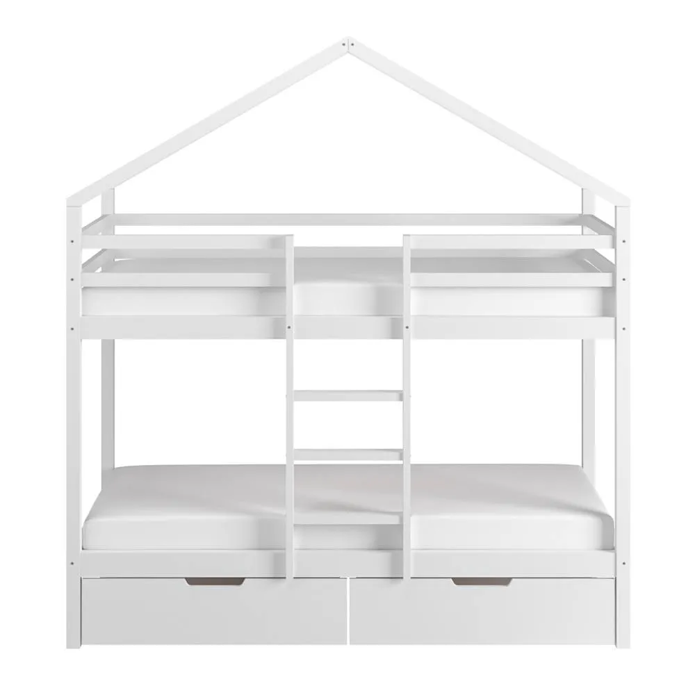 Flair Nest House Bunk Bed in White 5