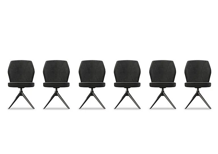 Julio Set of 6 Swivel Dining Chairs - Anthracite