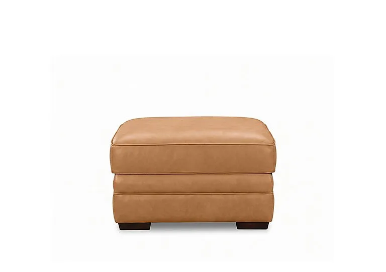 Carrick Rectangular Leather Footstool - Living Room Furniture
