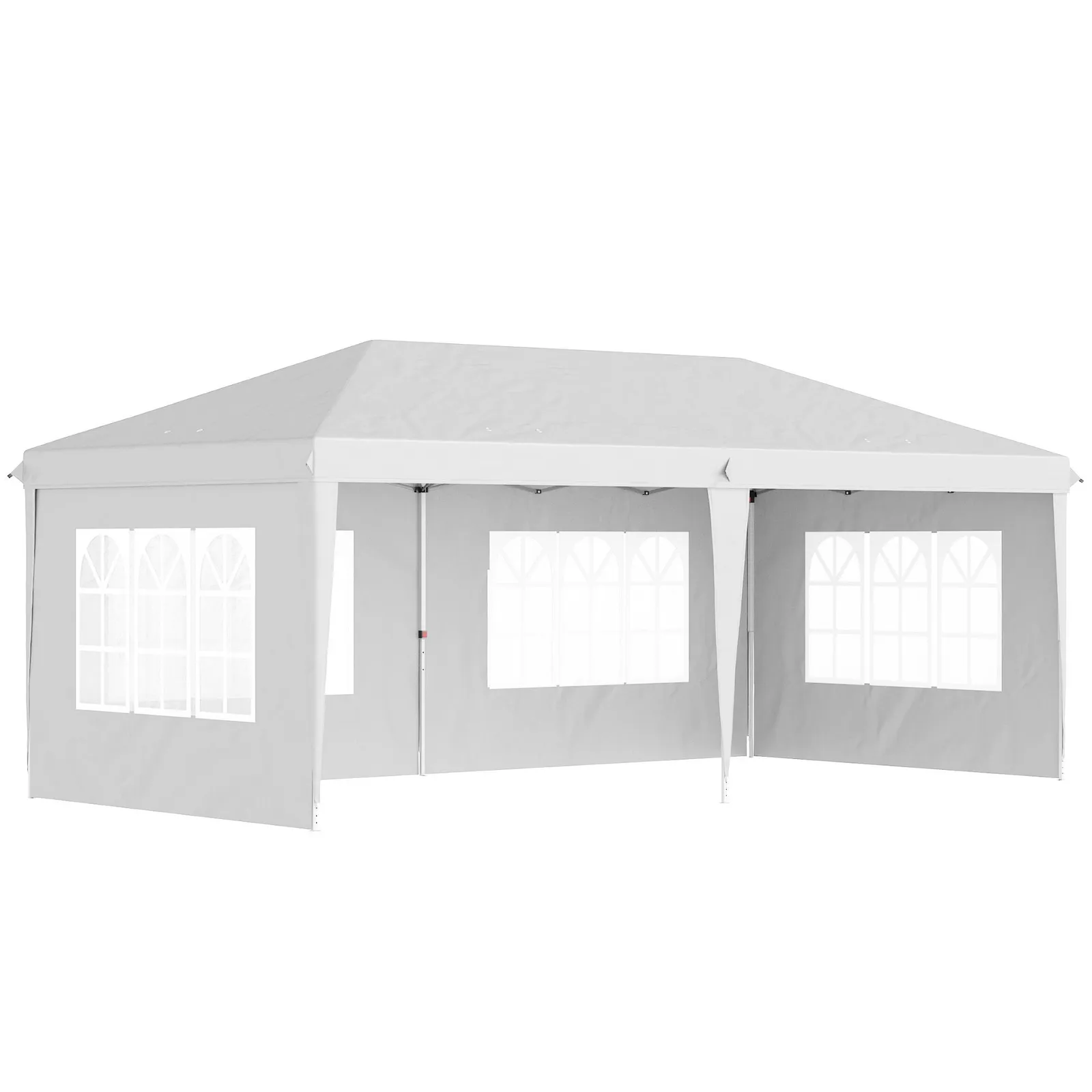 OUTSUNNY 3 x 6m Garden Pop Up Gazebo, Height Adjustable in White 2