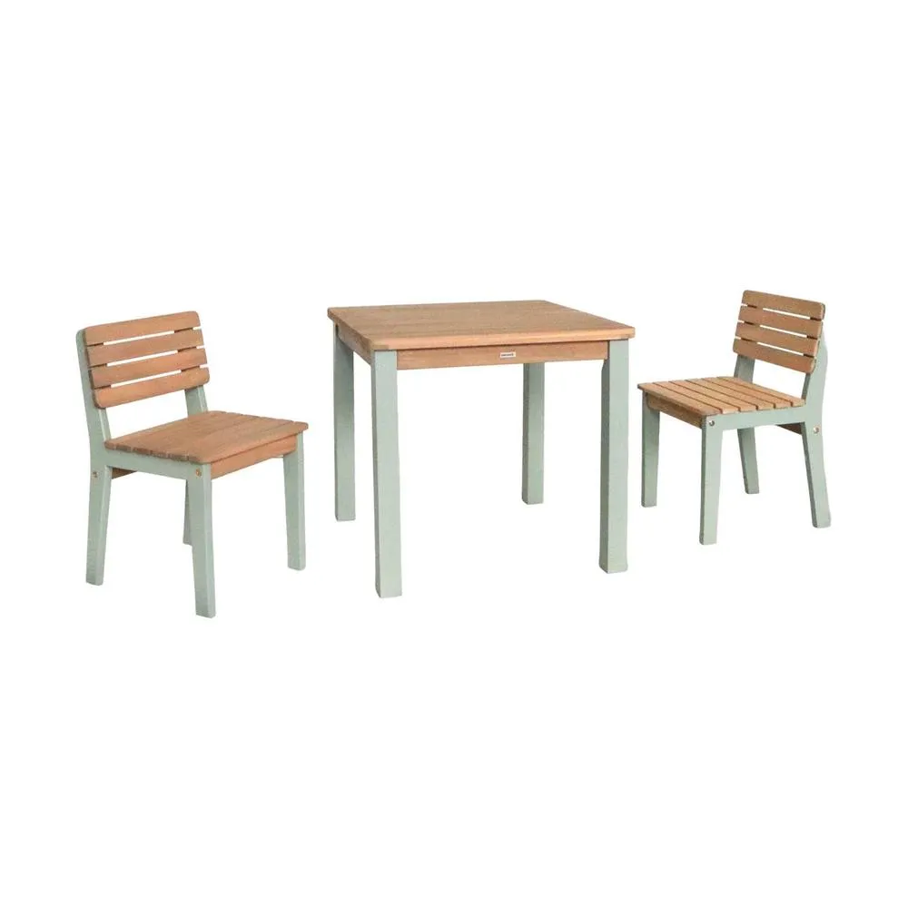sweeek Children's wooden table with chairs in Light Green 2