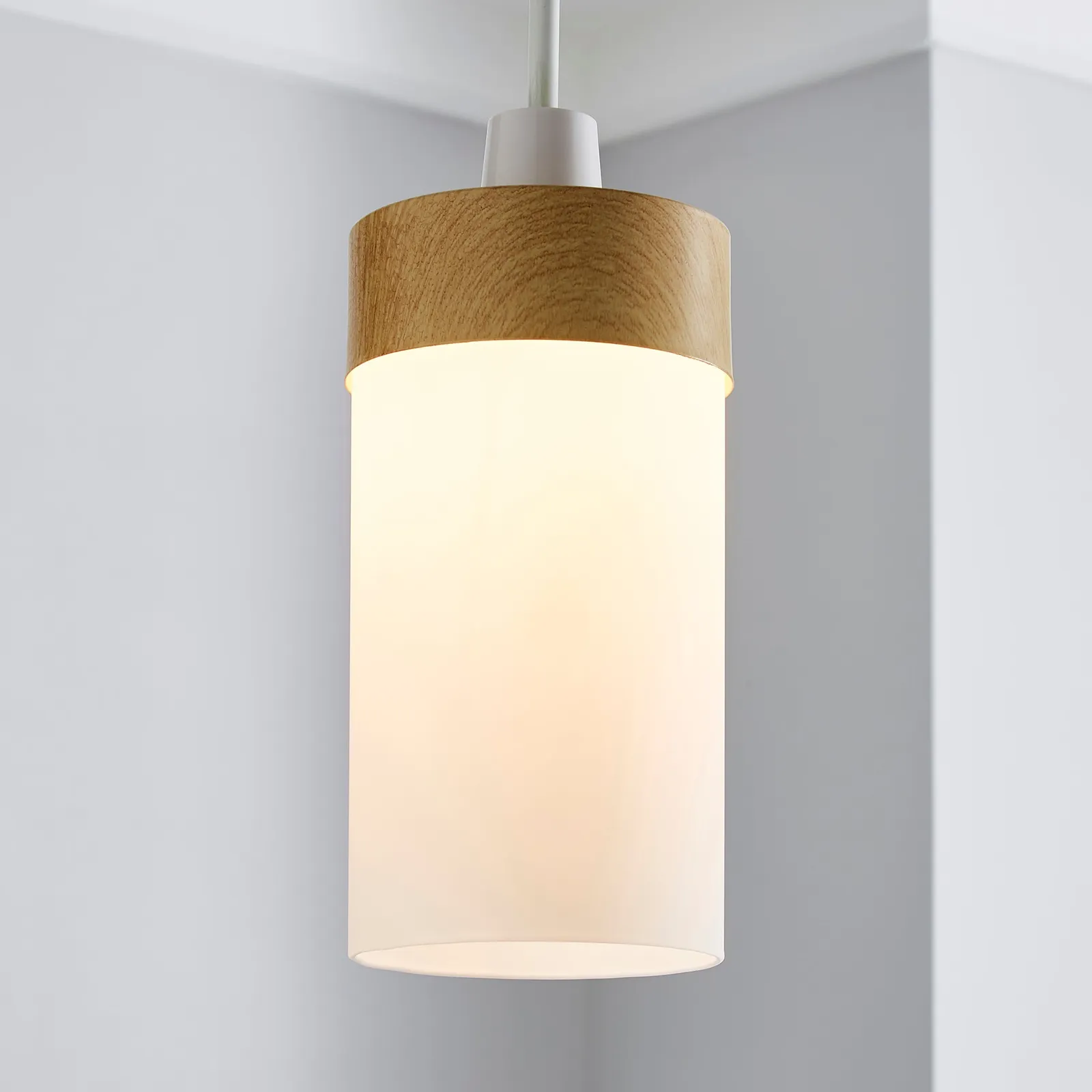 Ferris Wood Effect Easy Fit Pendant Brown