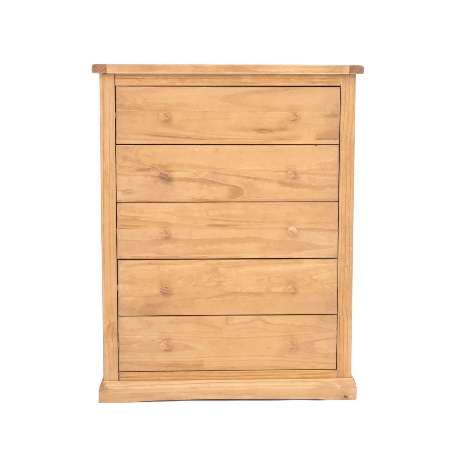 Cabinet Bits Lucca 5 Drawer Chest of Drawers Wood Knob in Light Brown