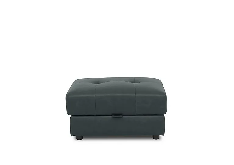 Goliath Leather Storage Footstool - Peacock