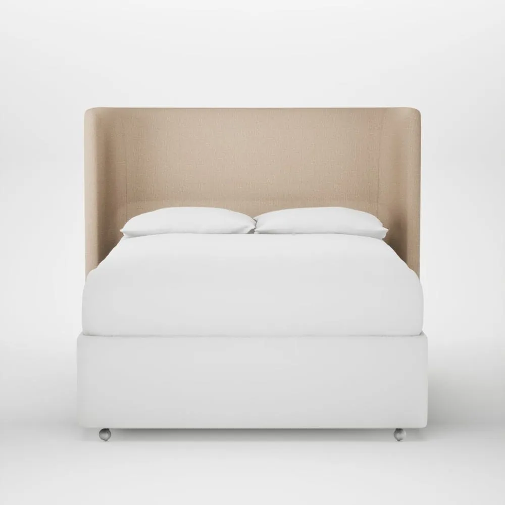Heal's Monroe Headboard Double Smart Cotton Linen Rice 1